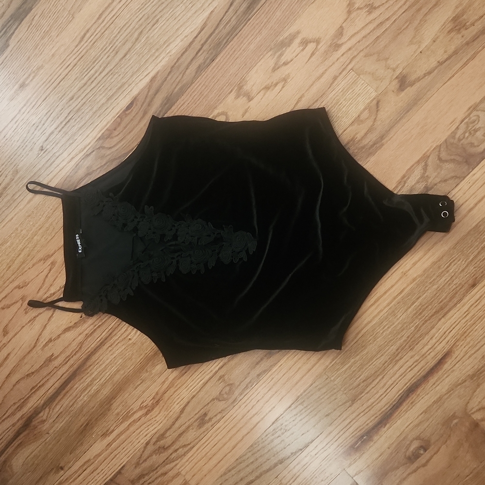 Express Velvet Thong Bodysuit
